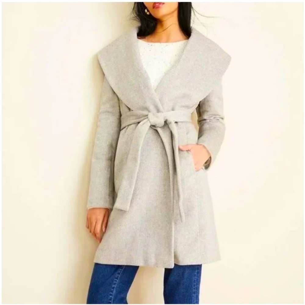 Ann Taylor Herringbone Shawl Collar Coat, NWOT